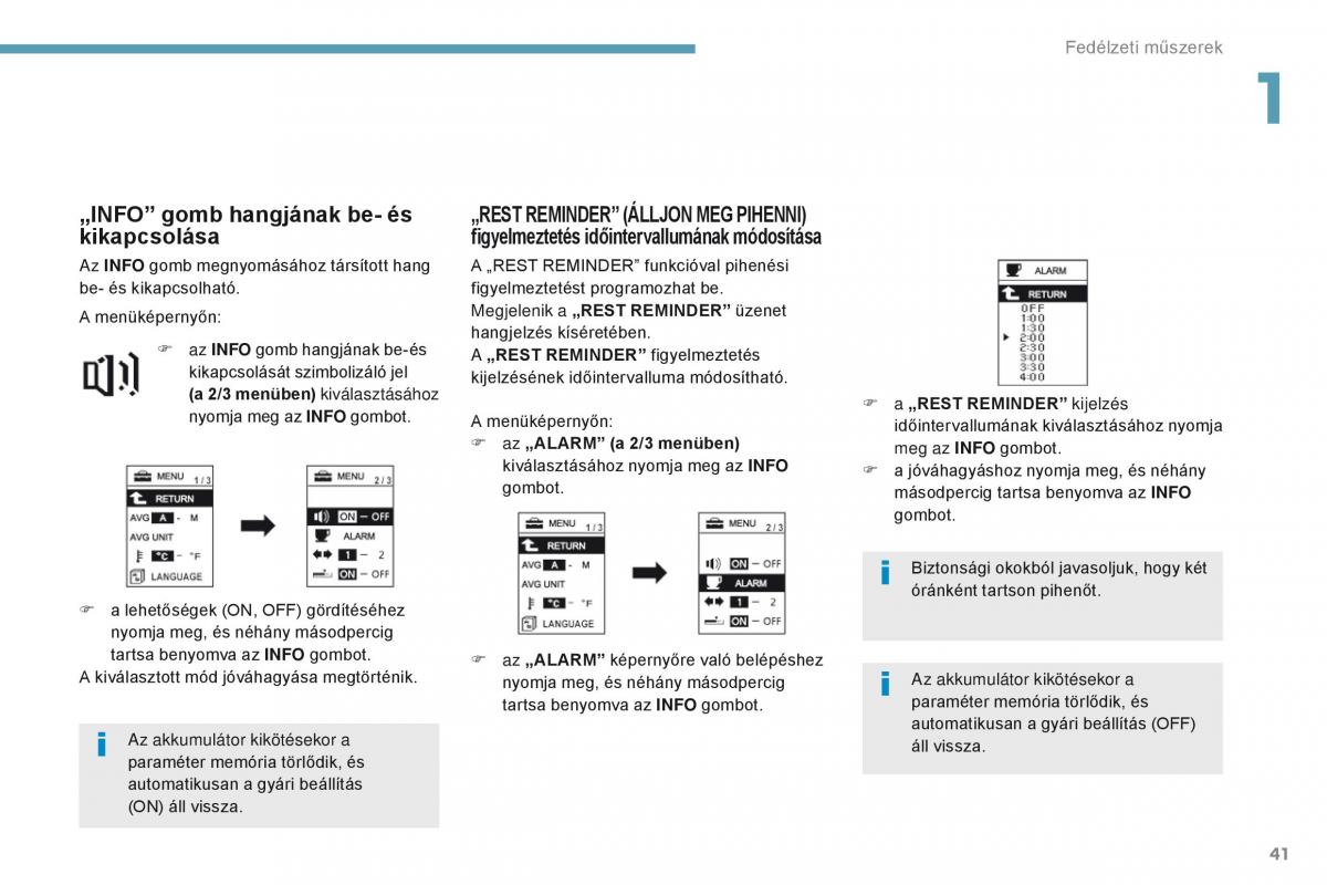 Peugeot 4008 Kezelesi utmutato / page 43