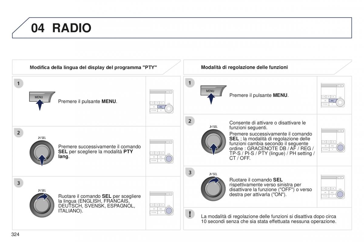 Peugeot 4008 manuale del proprietario / page 326