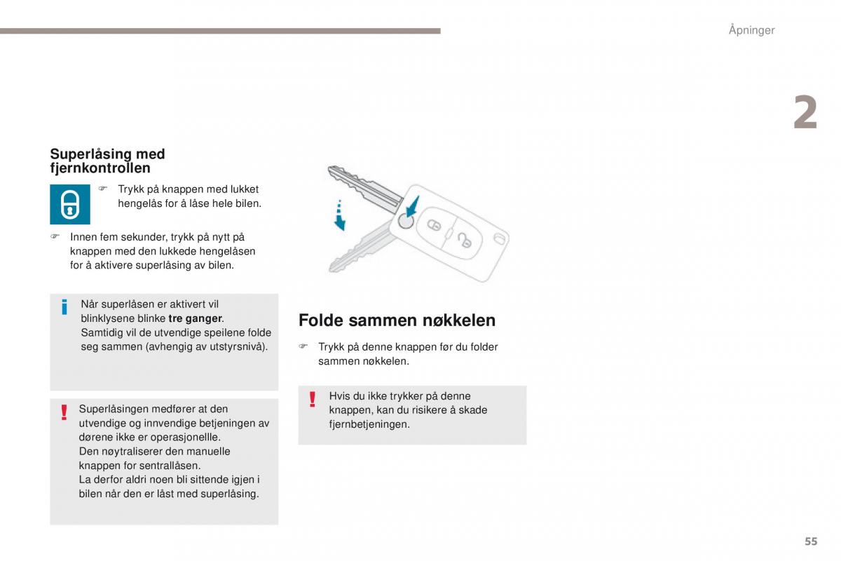 Peugeot 4008 bruksanvisningen / page 57