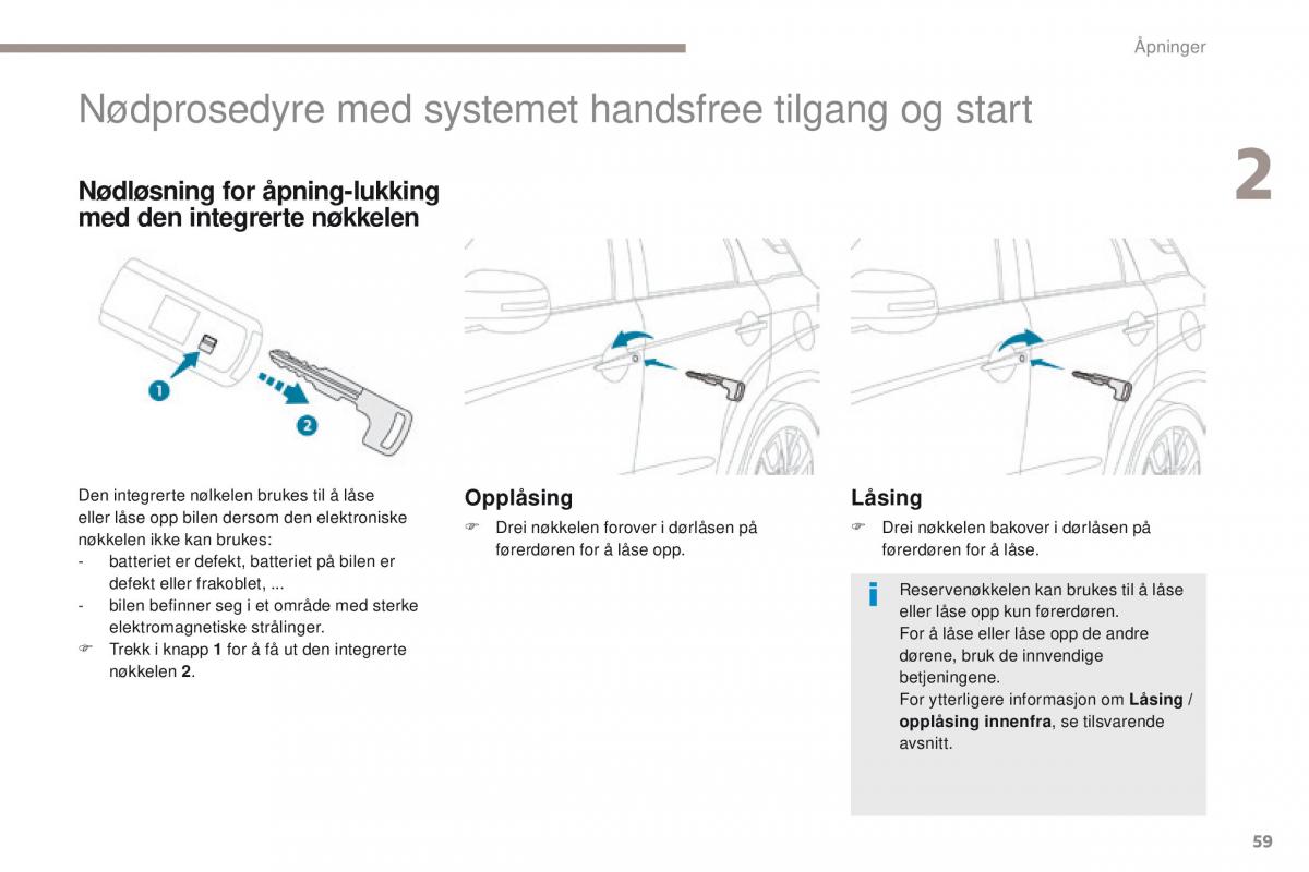 Peugeot 4008 bruksanvisningen / page 61