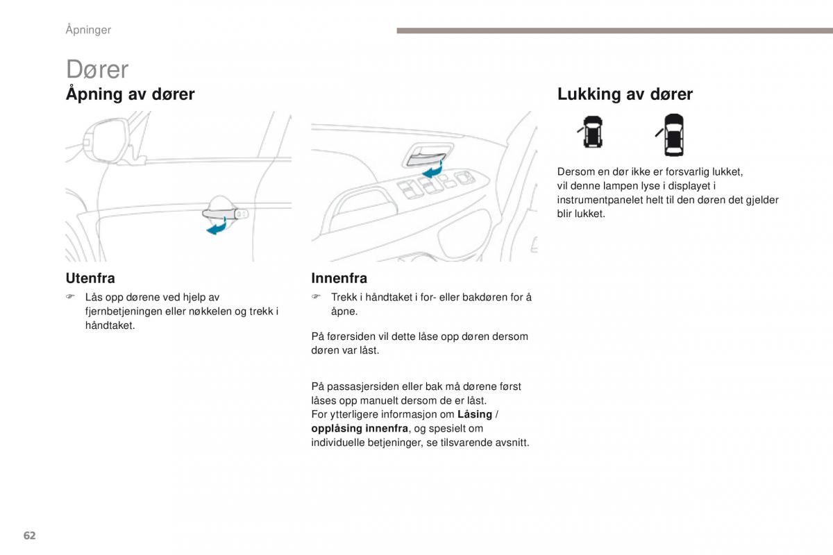 Peugeot 4008 bruksanvisningen / page 64