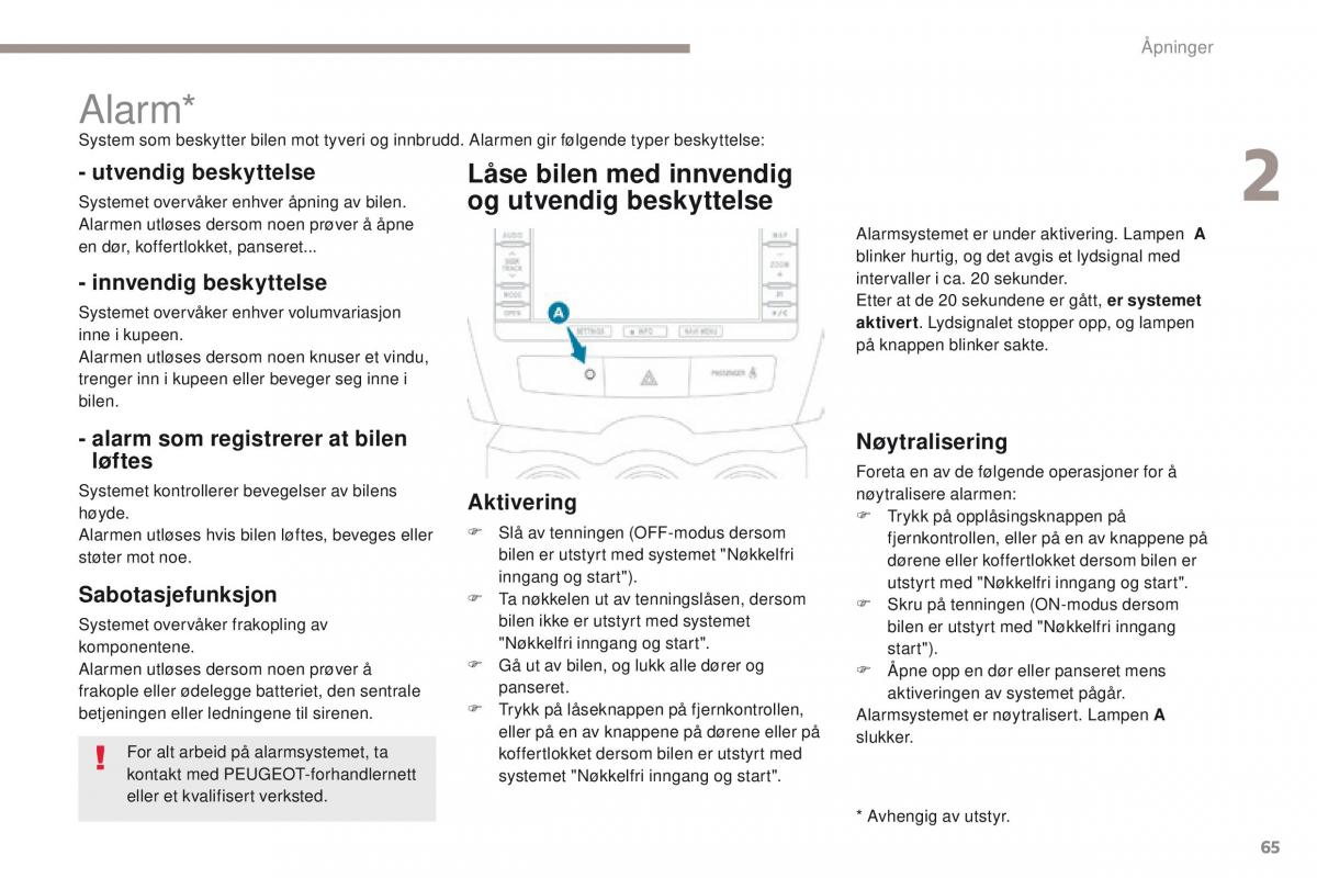 Peugeot 4008 bruksanvisningen / page 67