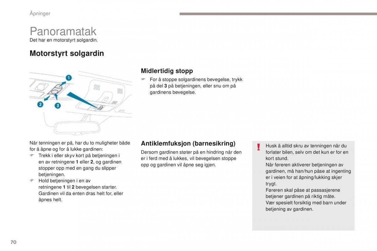 Peugeot 4008 bruksanvisningen / page 72