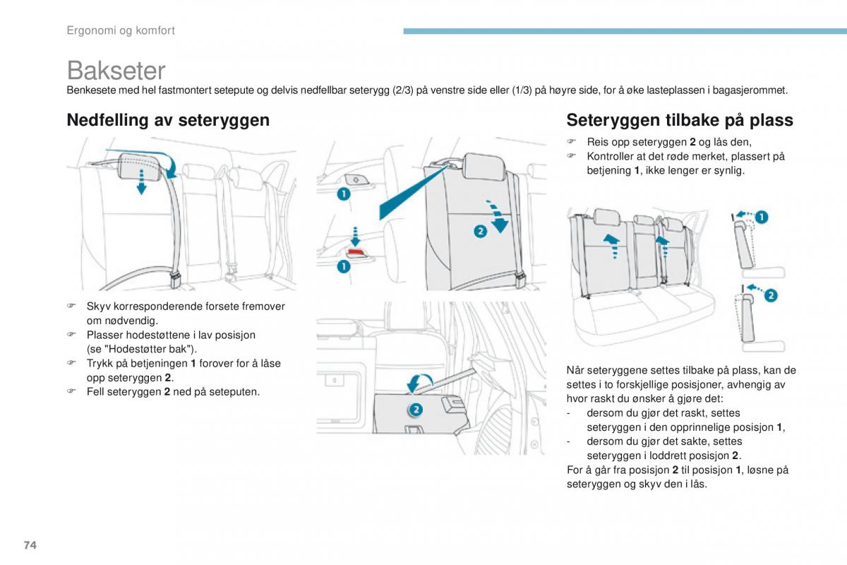 Peugeot 4008 bruksanvisningen / page 76