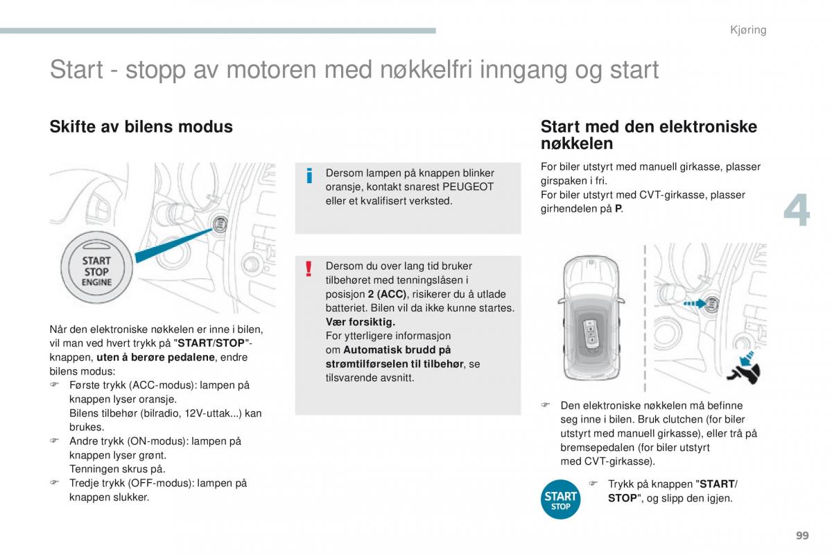 Peugeot 4008 bruksanvisningen / page 101