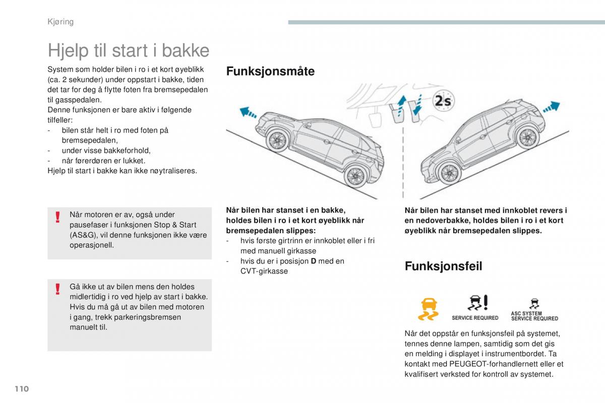 Peugeot 4008 bruksanvisningen / page 112