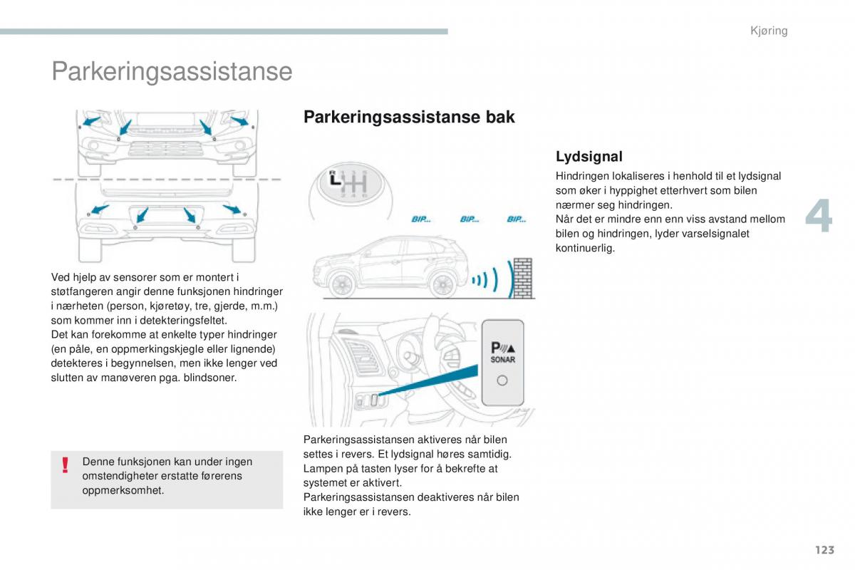 Peugeot 4008 bruksanvisningen / page 125