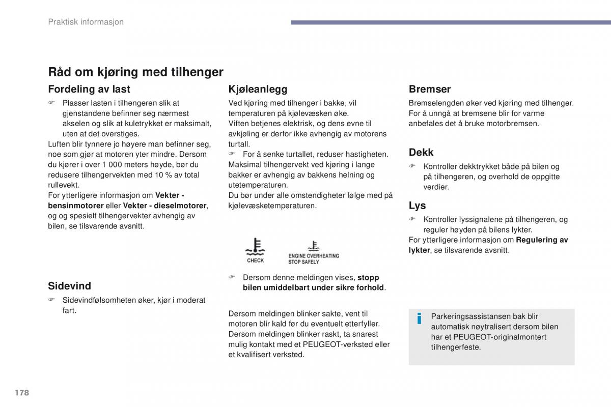 Peugeot 4008 bruksanvisningen / page 180