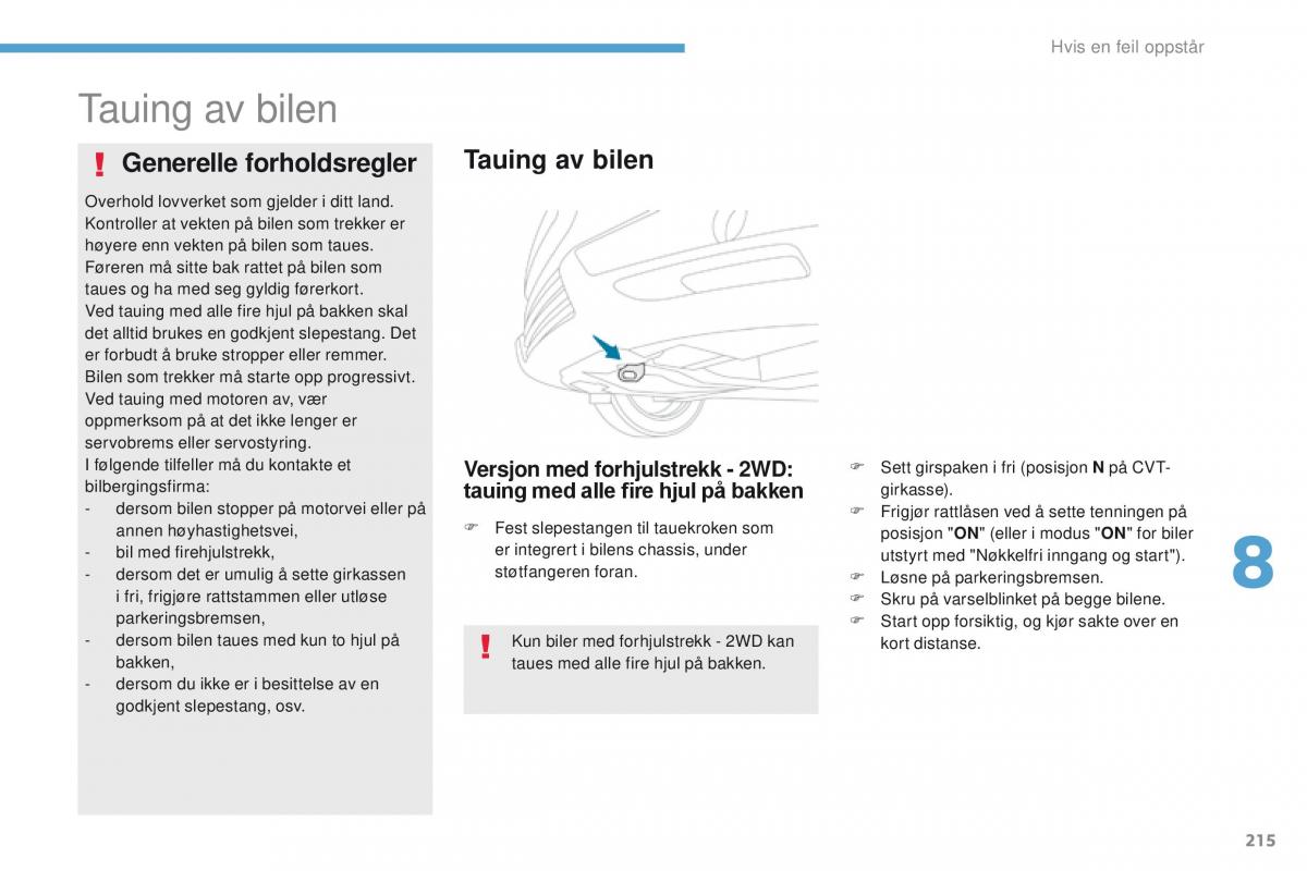 Peugeot 4008 bruksanvisningen / page 217