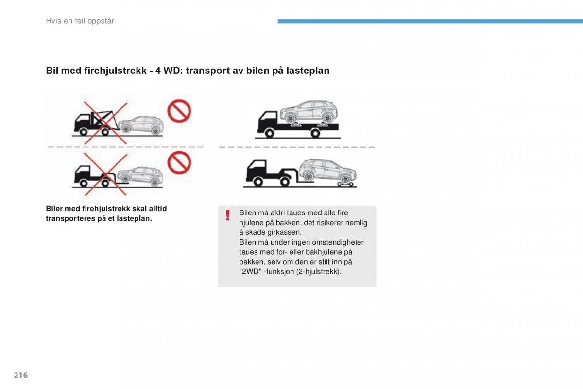 Peugeot 4008 bruksanvisningen / page 218