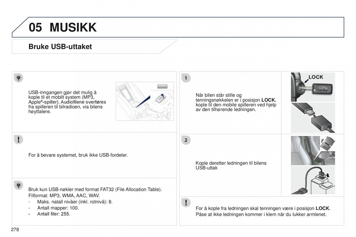 Peugeot 4008 bruksanvisningen / page 280