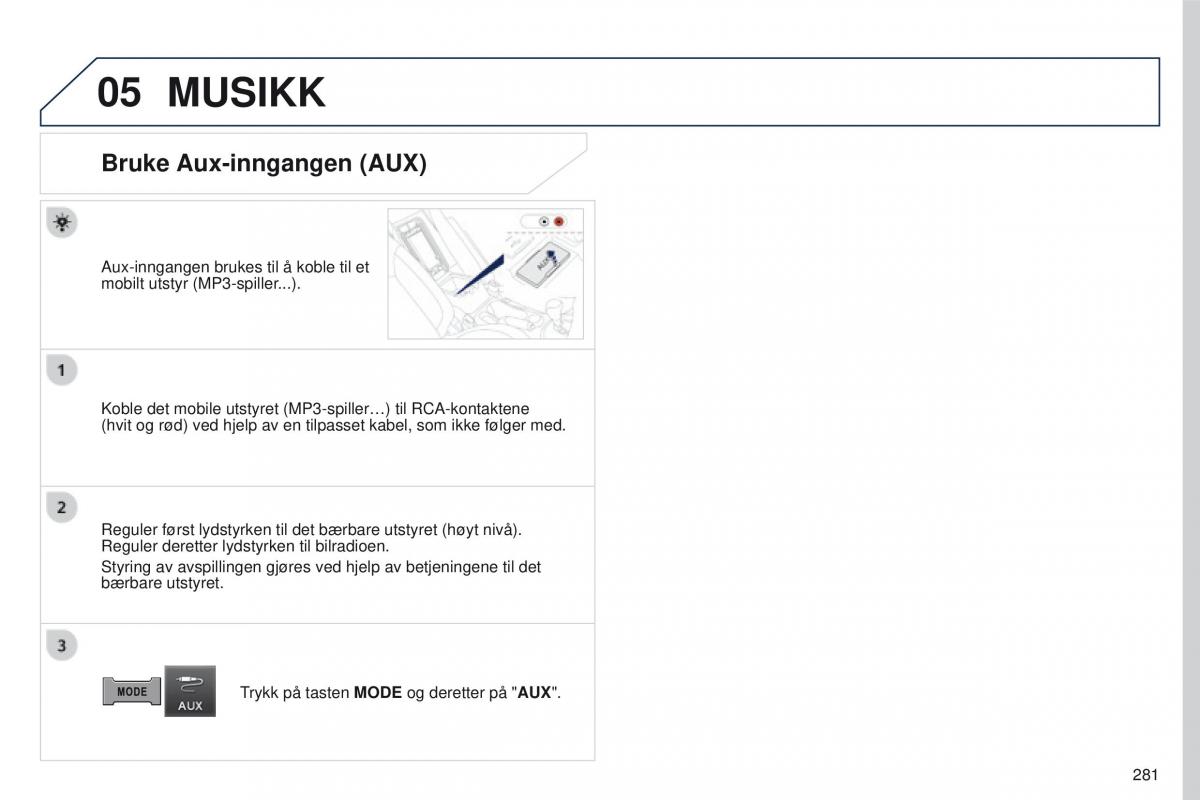 Peugeot 4008 bruksanvisningen / page 283