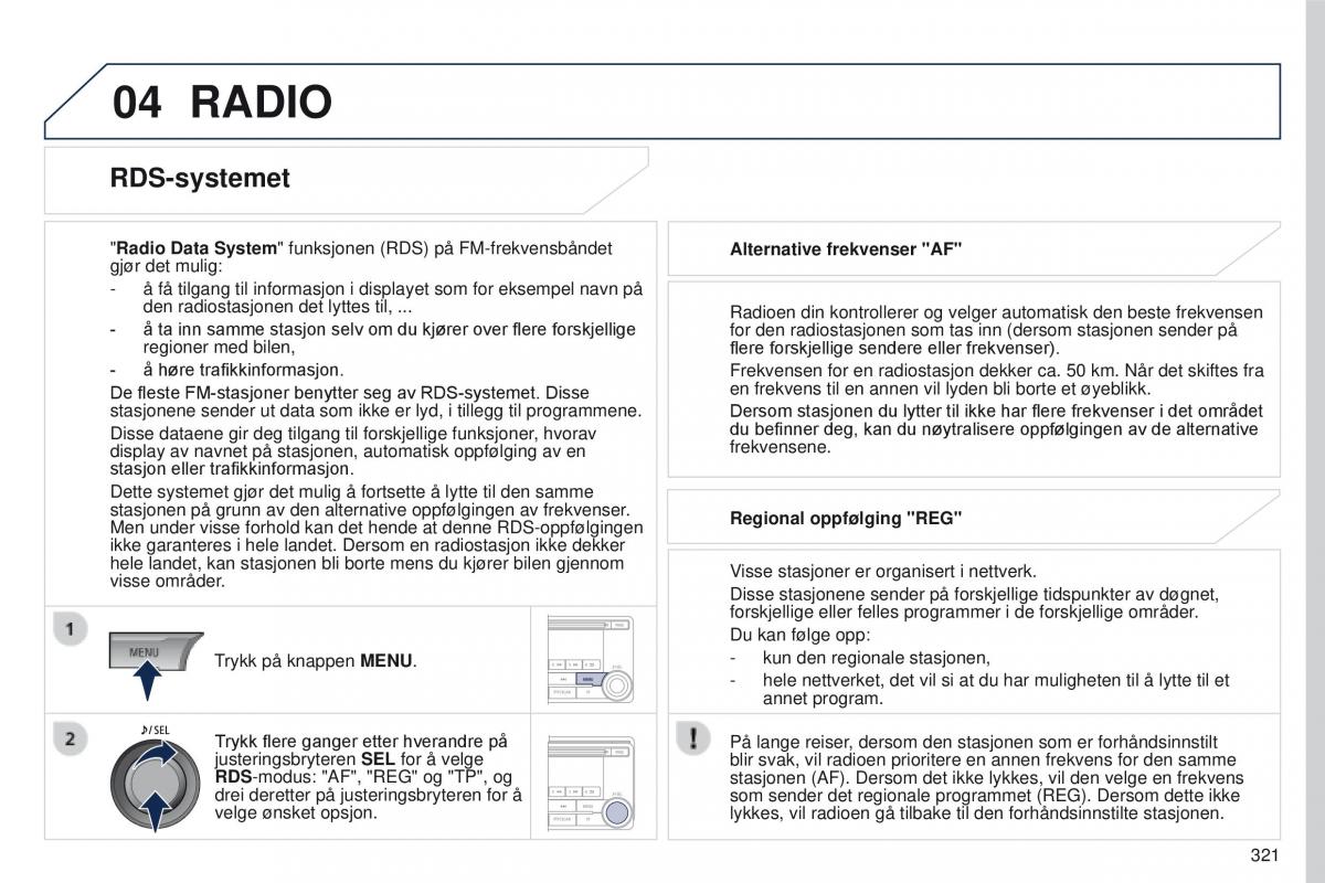 Peugeot 4008 bruksanvisningen / page 323