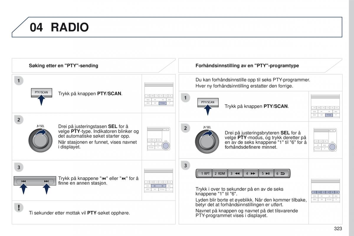 Peugeot 4008 bruksanvisningen / page 325