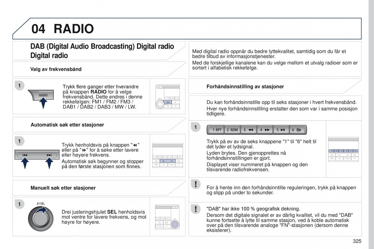 Peugeot 4008 bruksanvisningen / page 327