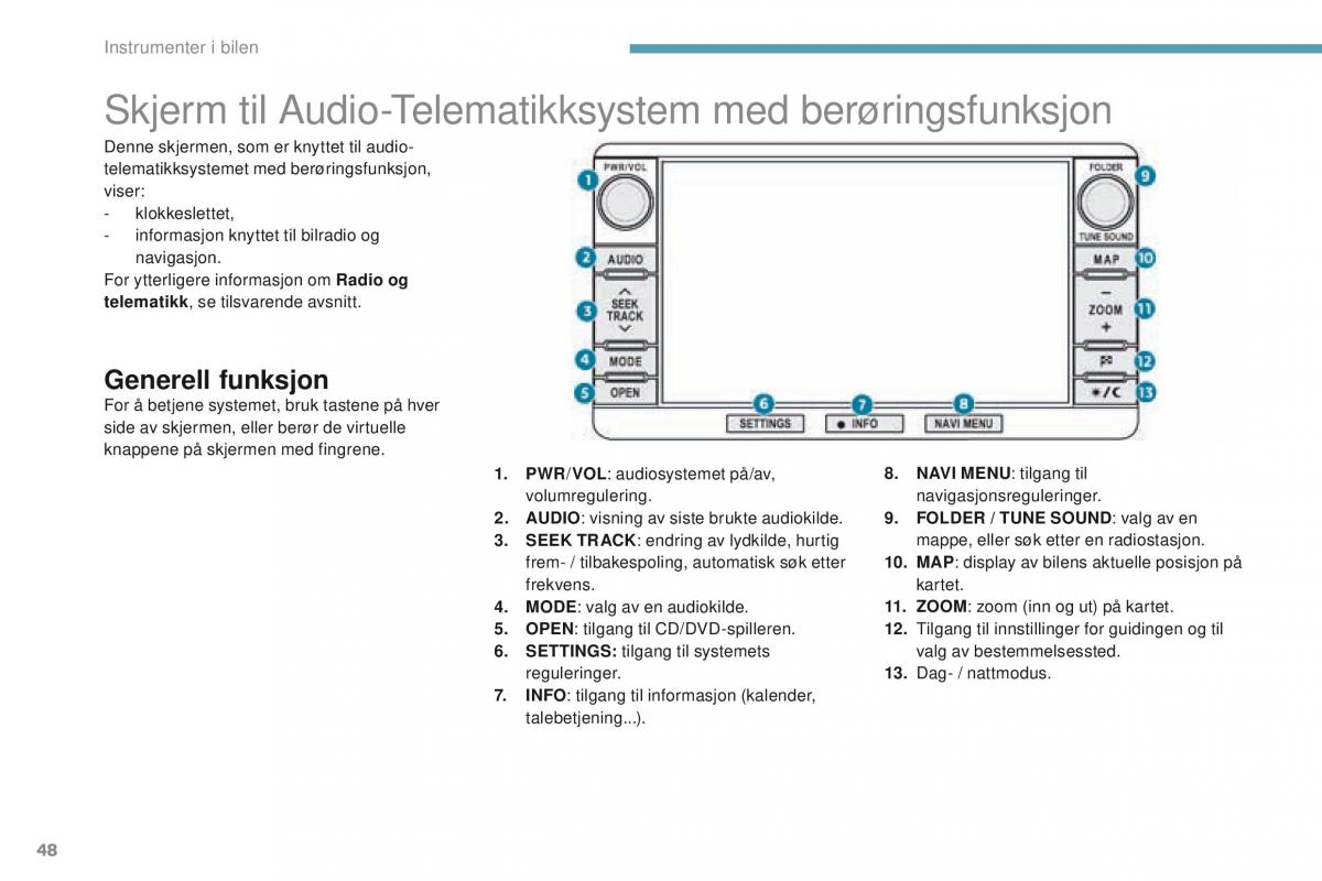 Peugeot 4008 bruksanvisningen / page 50