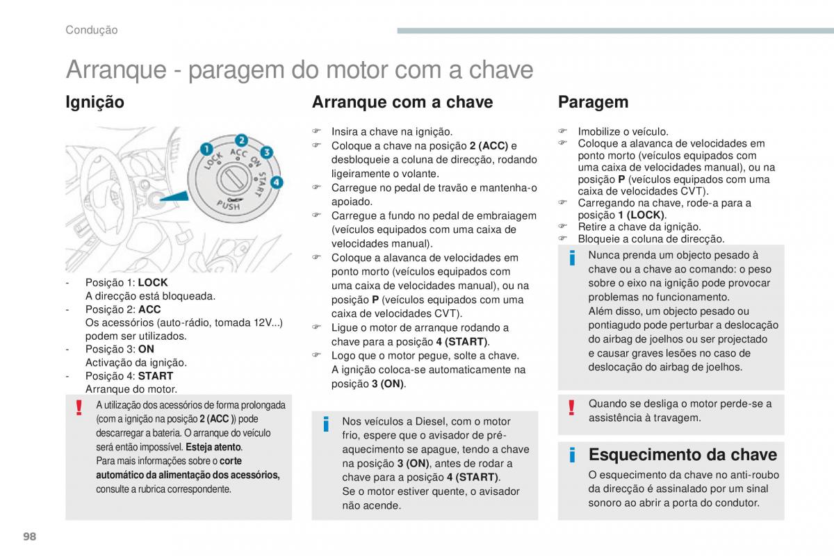 Peugeot 4008 manual del propietario / page 100