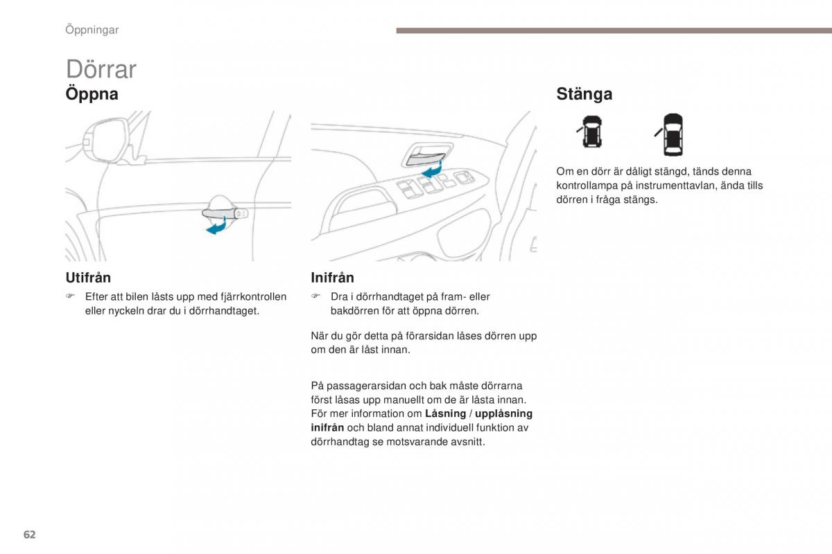 Peugeot 4008 instruktionsbok / page 64