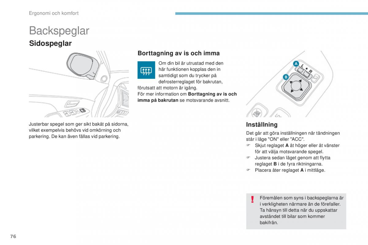 Peugeot 4008 instruktionsbok / page 78