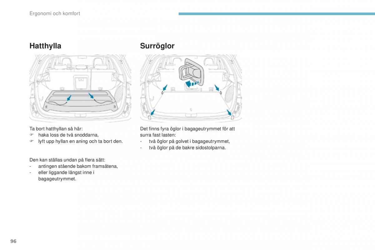 Peugeot 4008 instruktionsbok / page 98