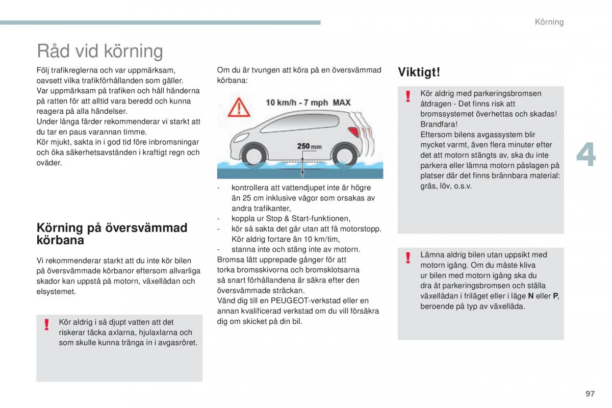 Peugeot 4008 instruktionsbok / page 99