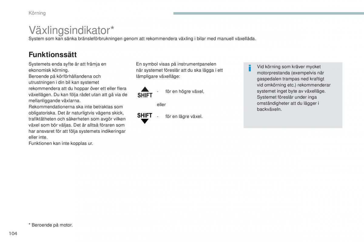 Peugeot 4008 instruktionsbok / page 106