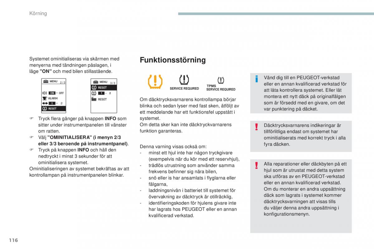 Peugeot 4008 instruktionsbok / page 118