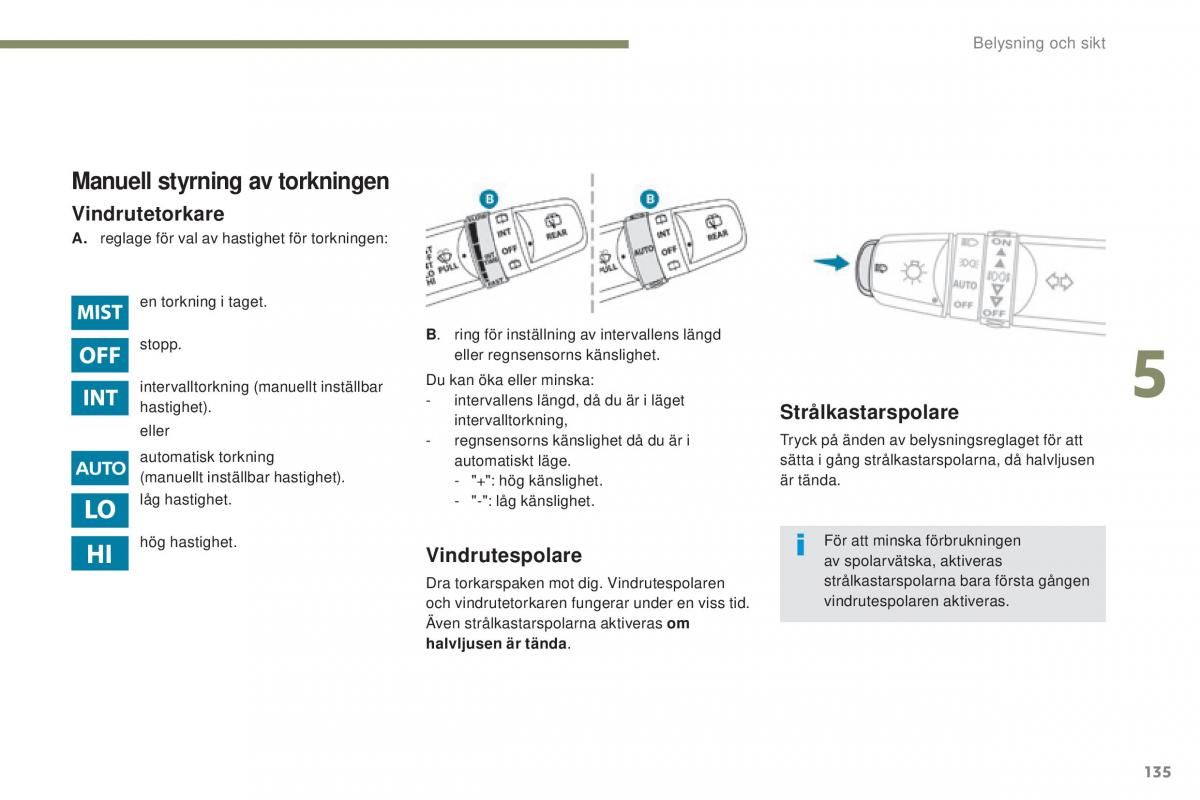 Peugeot 4008 instruktionsbok / page 137