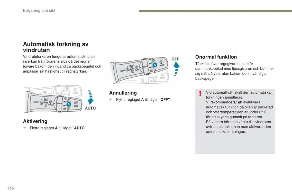 Peugeot 4008 instruktionsbok / page 138