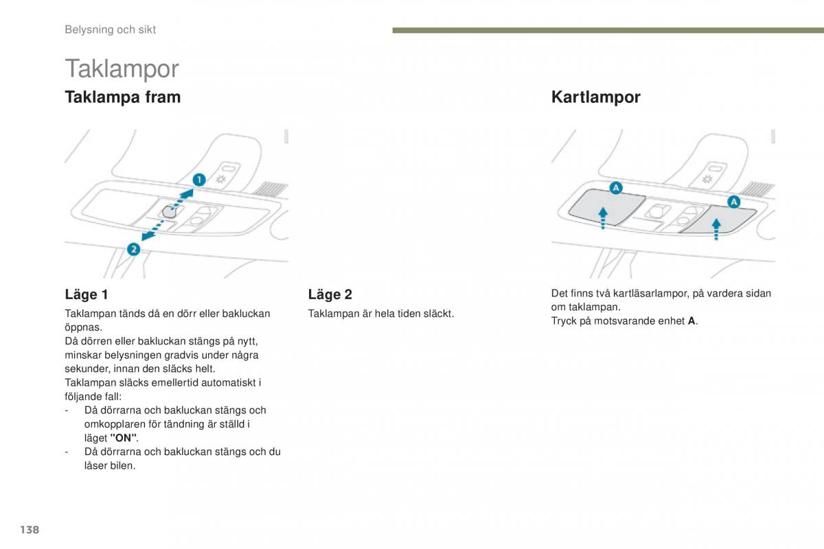 Peugeot 4008 instruktionsbok / page 140