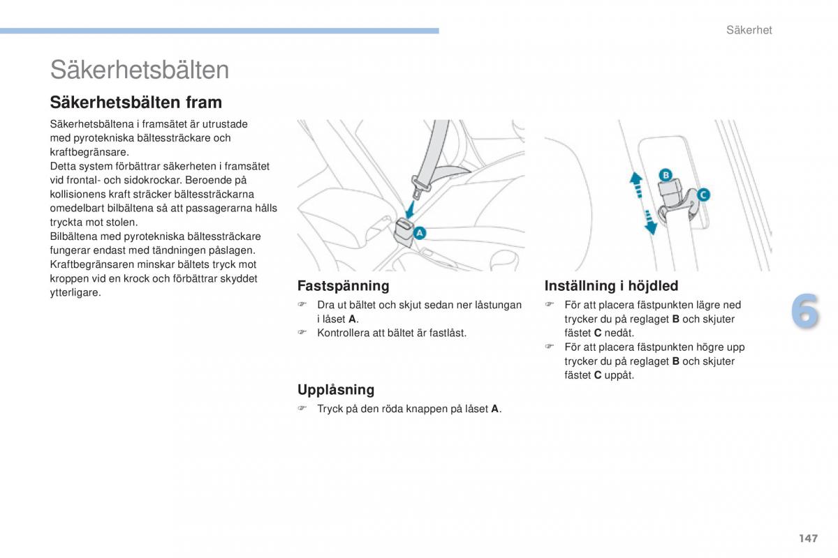 Peugeot 4008 instruktionsbok / page 149