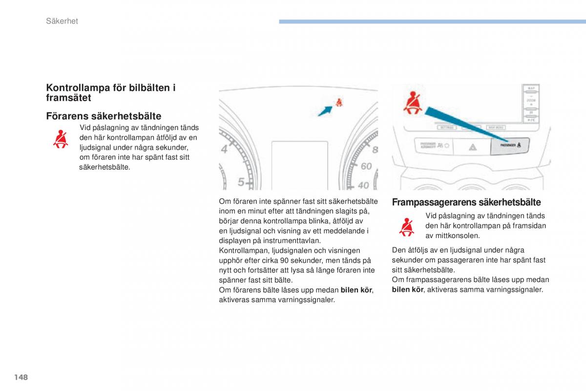 Peugeot 4008 instruktionsbok / page 150