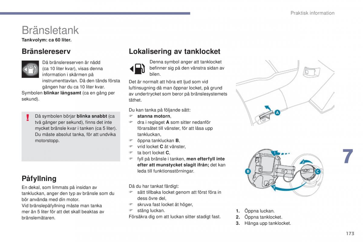 Peugeot 4008 instruktionsbok / page 175