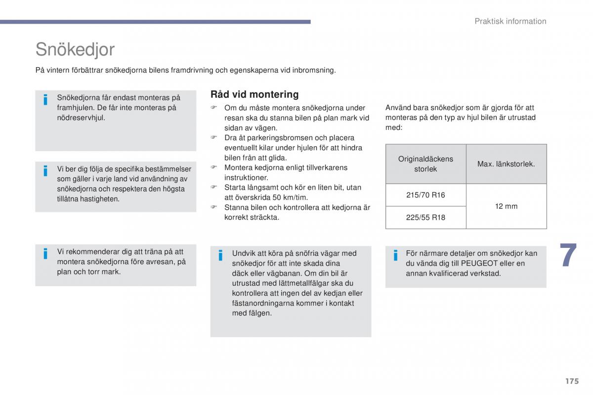 Peugeot 4008 instruktionsbok / page 177