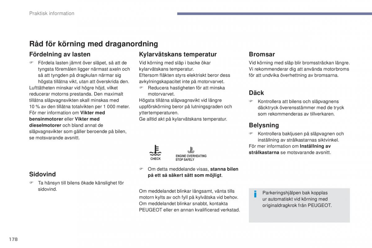 Peugeot 4008 instruktionsbok / page 180