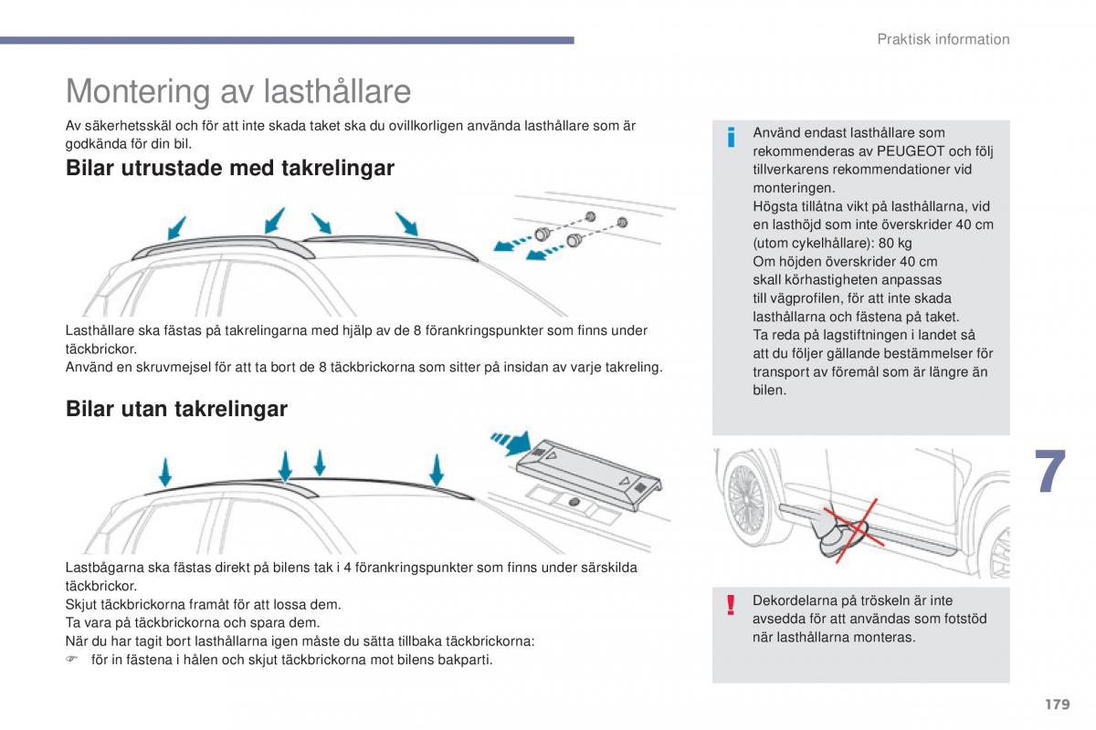 Peugeot 4008 instruktionsbok / page 181