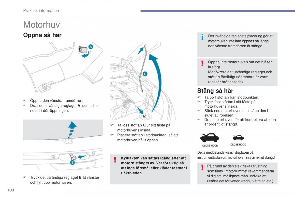 Peugeot 4008 instruktionsbok / page 182