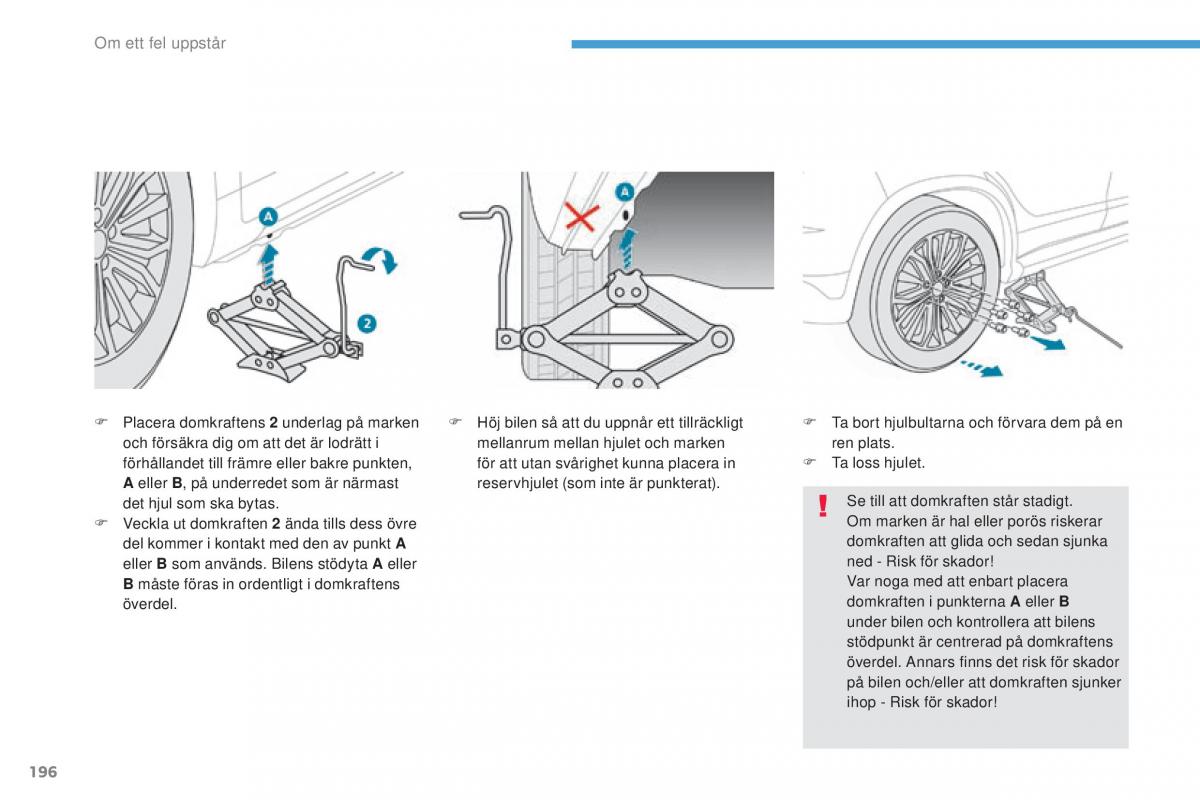 Peugeot 4008 instruktionsbok / page 198