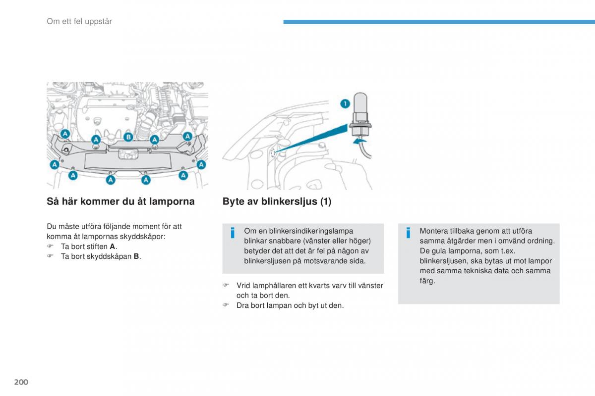 Peugeot 4008 instruktionsbok / page 202