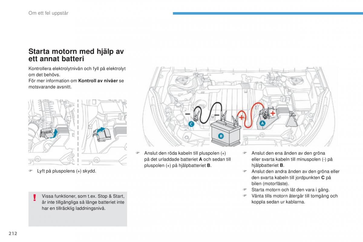 Peugeot 4008 instruktionsbok / page 214