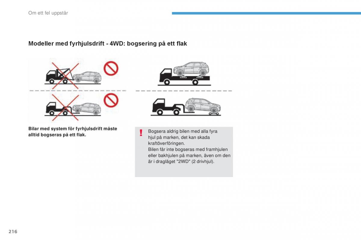 Peugeot 4008 instruktionsbok / page 218