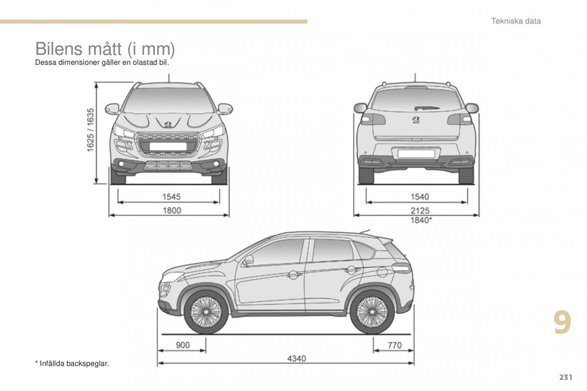 Peugeot 4008 instruktionsbok / page 233