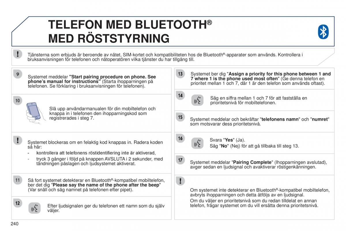 Peugeot 4008 instruktionsbok / page 242