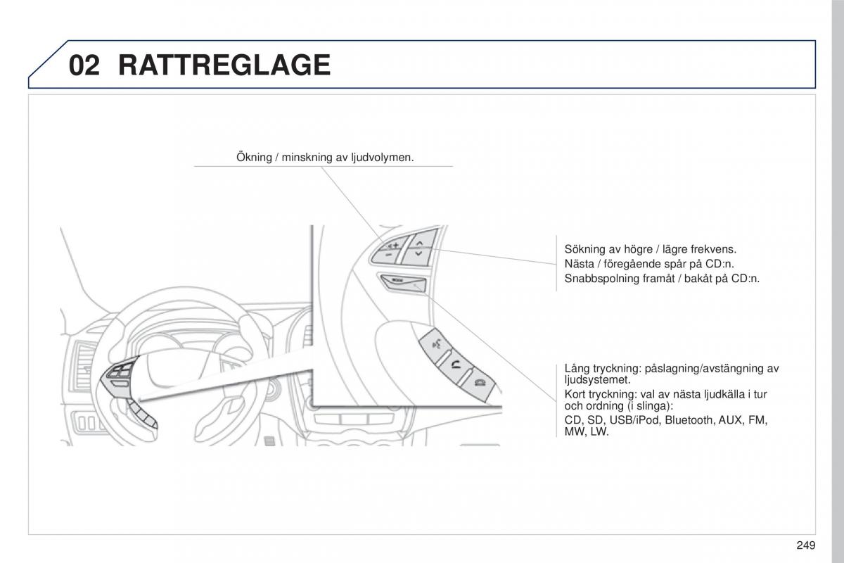 Peugeot 4008 instruktionsbok / page 251