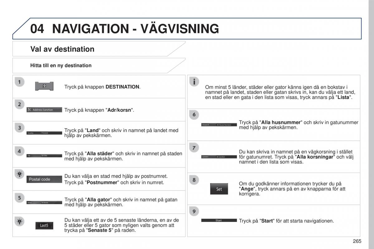 Peugeot 4008 instruktionsbok / page 267