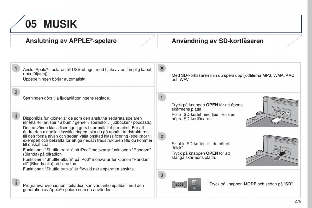 Peugeot 4008 instruktionsbok / page 281