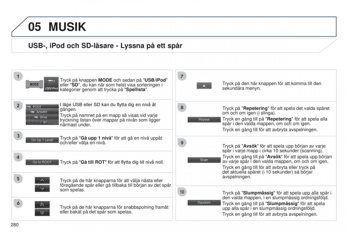 Peugeot 4008 instruktionsbok / page 282