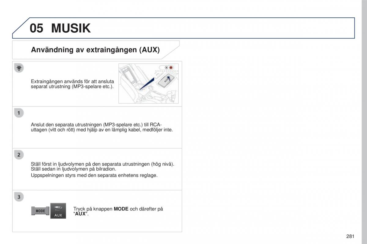 Peugeot 4008 instruktionsbok / page 283