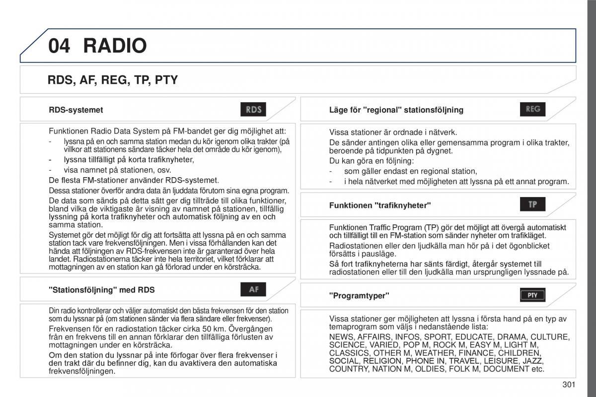 Peugeot 4008 instruktionsbok / page 303