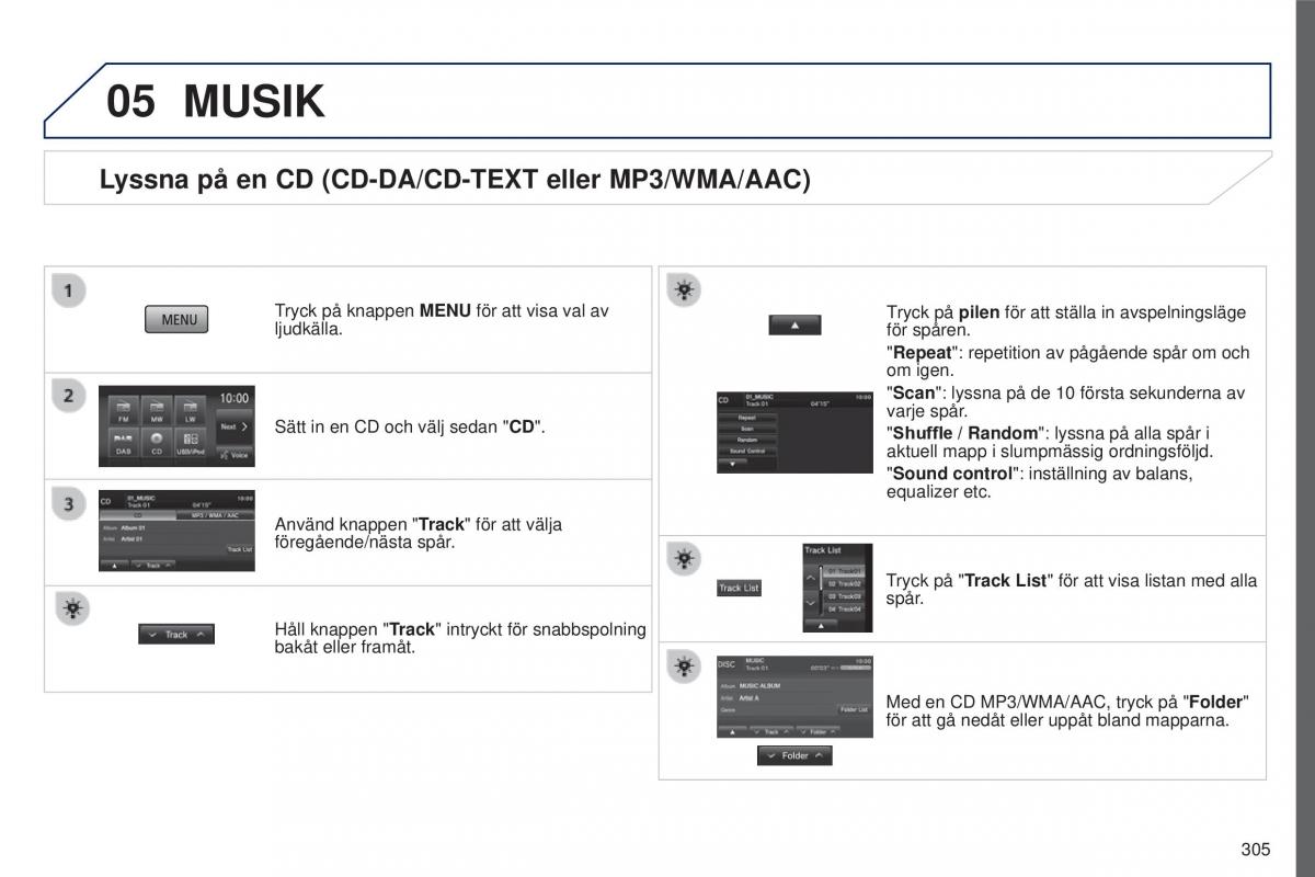 Peugeot 4008 instruktionsbok / page 307